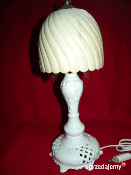 Lampa stołowa porcelanowa biała śląskie Katowice