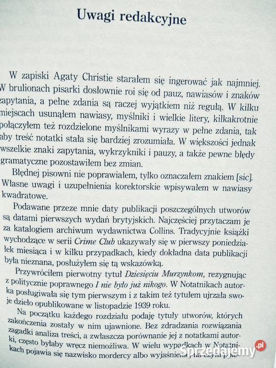 Sekretne zapiski Agathy Christie książki outlet Warszawa