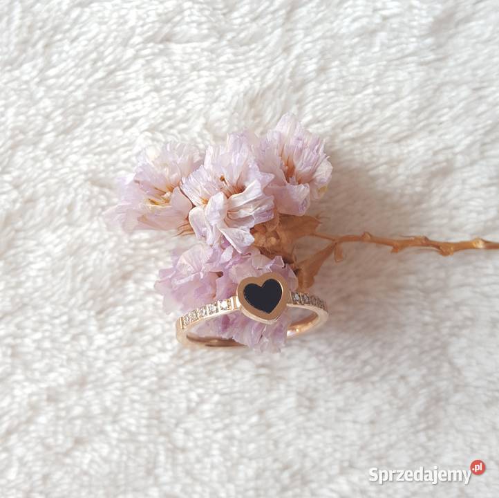 Nowy pierścionek stal szlachetna złoty kolor Pierścionki Szczecin