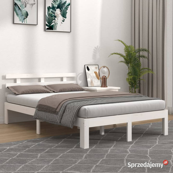 Rama łóżka biała lite drewno 160 x 200 WM814765 Warszawa
