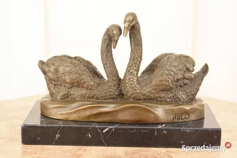 Zakochane Łabędzie Para Ptaki Figura Rzeźba z Kraków