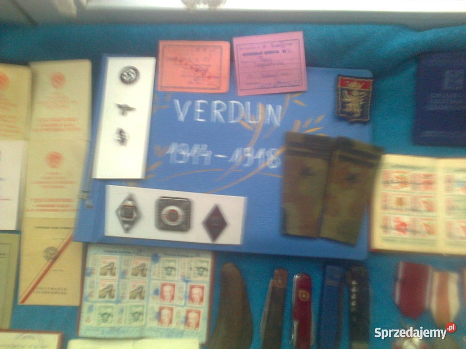Militaria noże dokumenty odznaki Kalisz