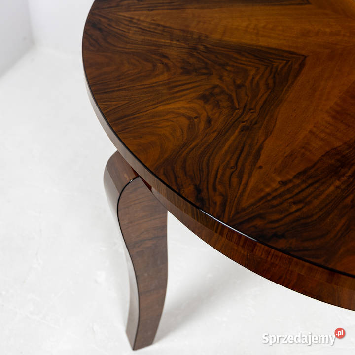 Okrągły Stół Art Deco Rozkładany Polska 19451960 Swarzędz
