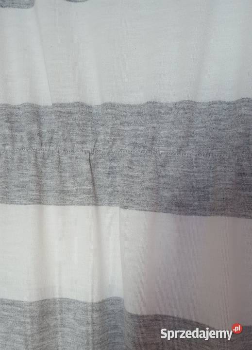 Długa sukienka maxi Esmara L 40 biała szara pasy Rozmiar 40(L) Szczecin sprzedam