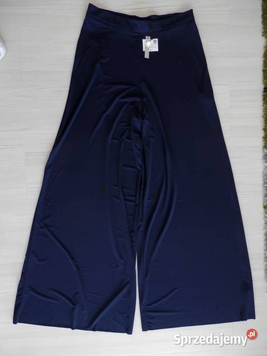 Spodnie Zara Nogawki Szerokie Granatowe Wysoki podlaskie