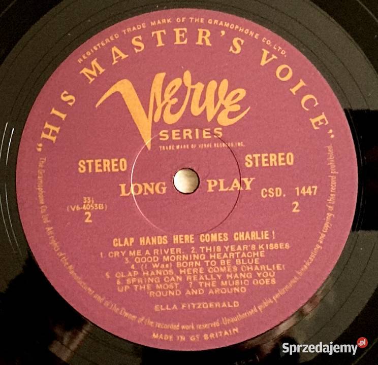 Ella Fitzgerald Clap Hands Here Comes Charlie płyta winylowa