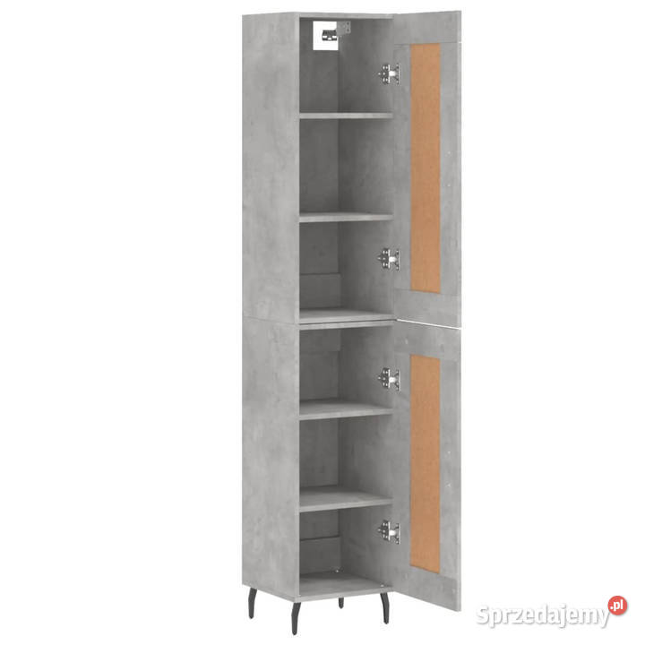 Wysoka szafka szarość betonu 345x34x180 Szafki