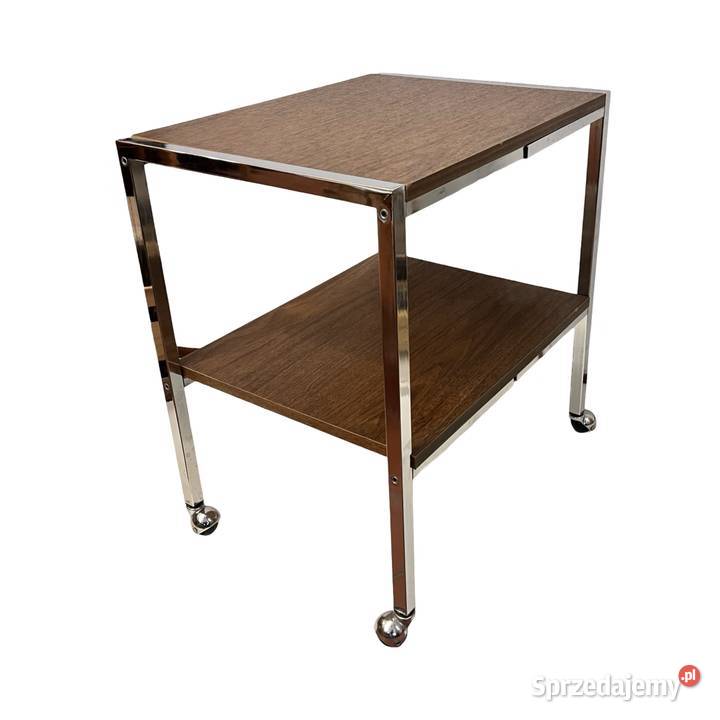 Modernistyczny stolik mobilny barek Dania lata Warszawa