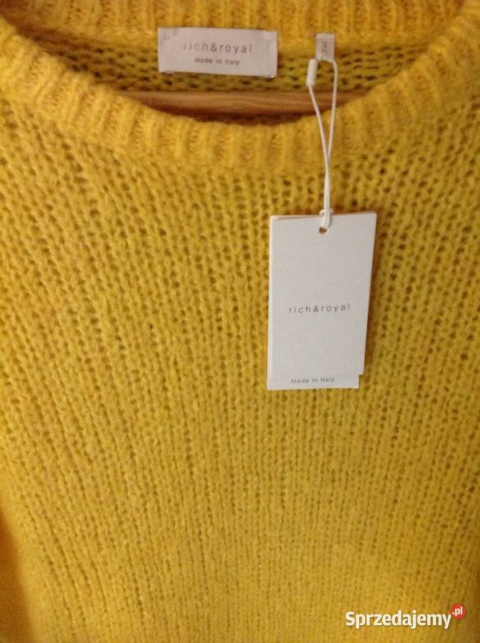 Sweter Żółty Moherowy Rich Royal S Wełna Moher sprzedam