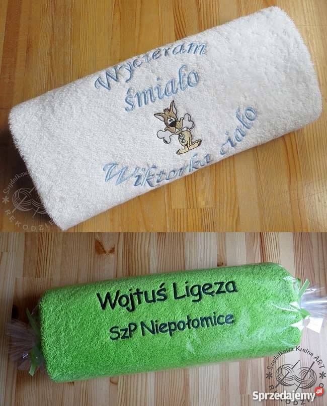 GRUBY ręcznik z HAFTEM imię PREZENT DZIEŃ Toruń