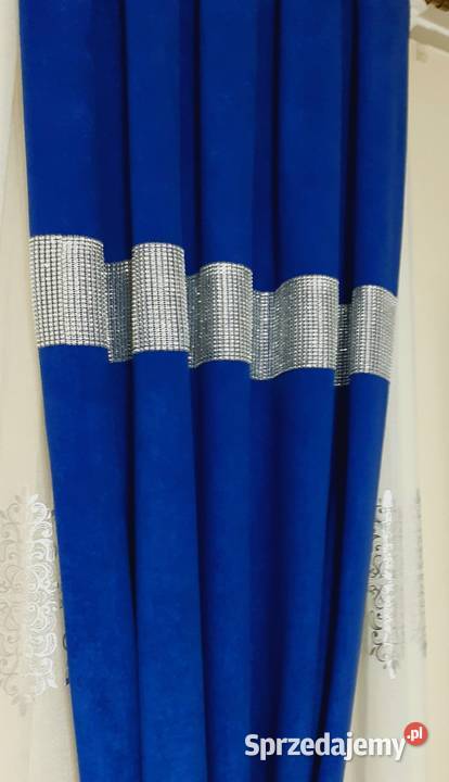 Zasłony pluszowe chabrowe sprzedam
