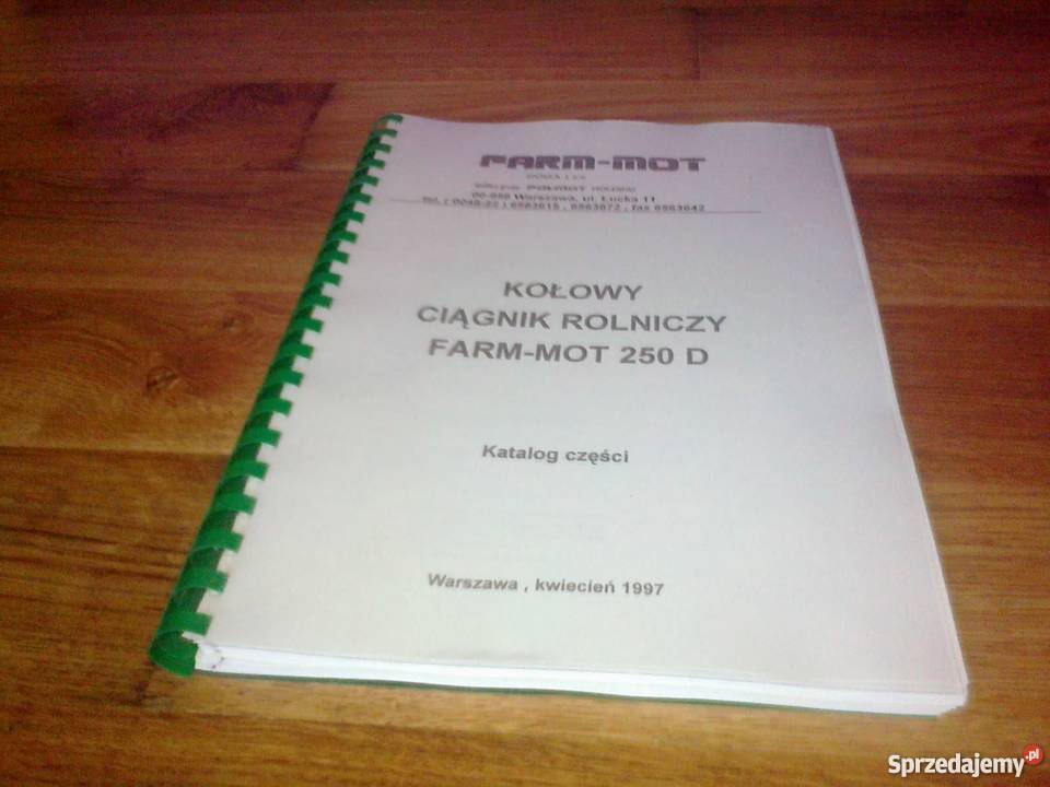 Farm Mot 250D katalog części Far Mot Farmot nieuszkodzony Gdańsk