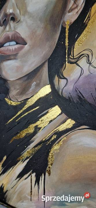 Nowoczesny obraz Kobiecy portret 80x60 Malarstwo Malarstwo