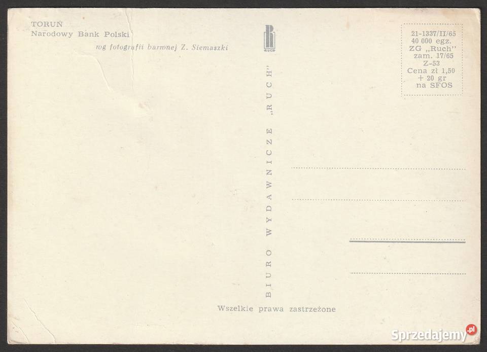 TORUŃ NBP 1965 BEZ OBIEGU Łódź