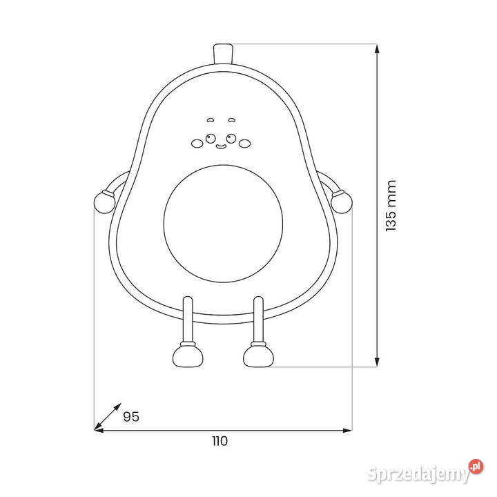 Lampka dziecięca AWOKADO lampka nocna LED z Pawłowice