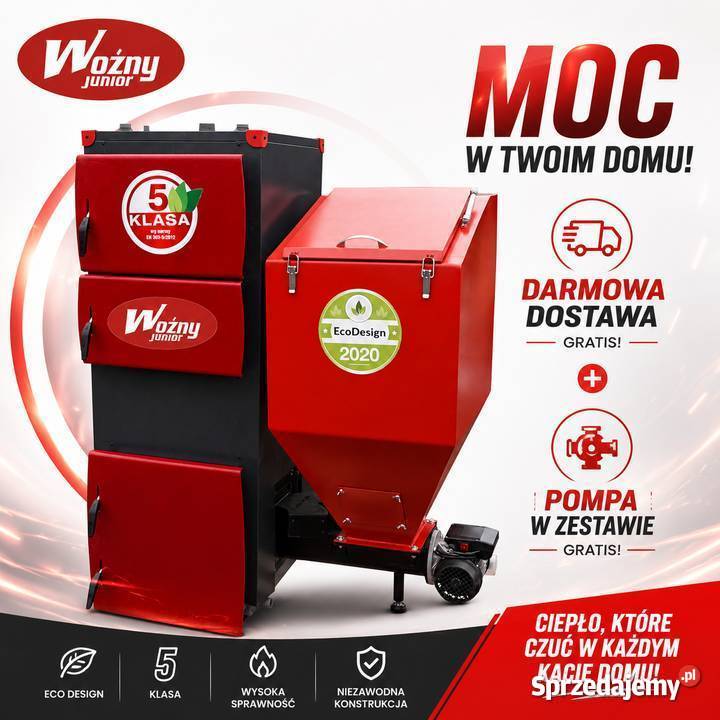 Kocioł piec c.o. 35kW do 350m2 na groszek darmowa dostawa pompa gratis