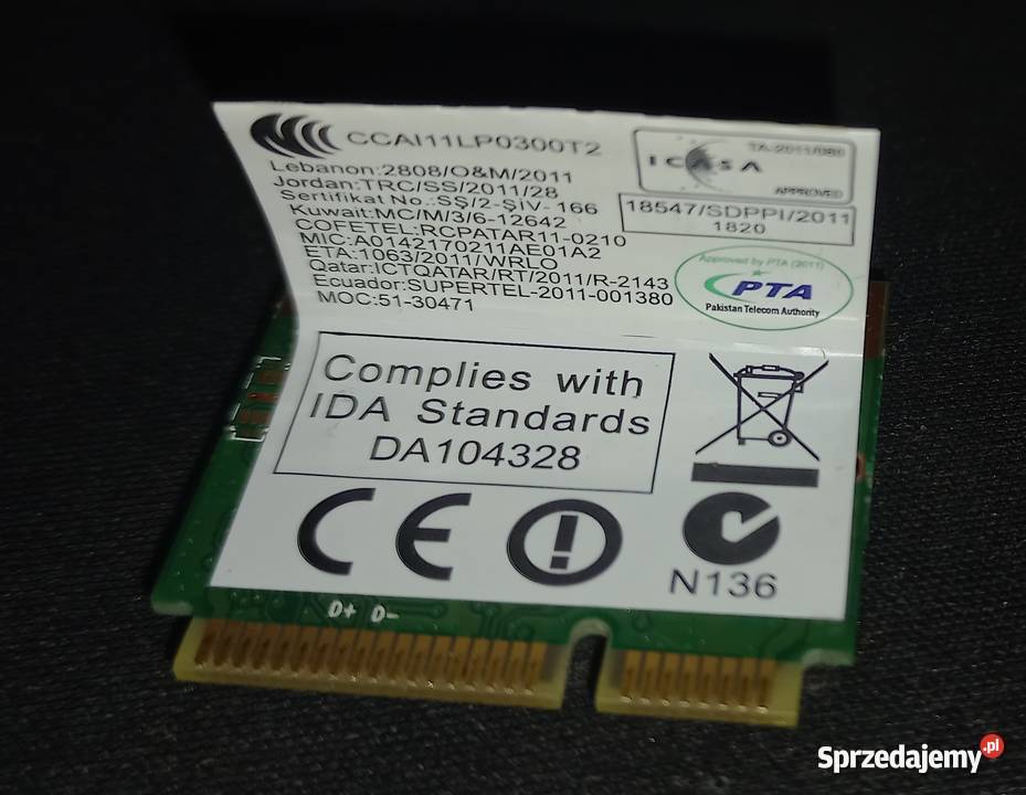 Karta sieciowa wifi lenovo N580 G580 G585 P580 Koło sprzedam