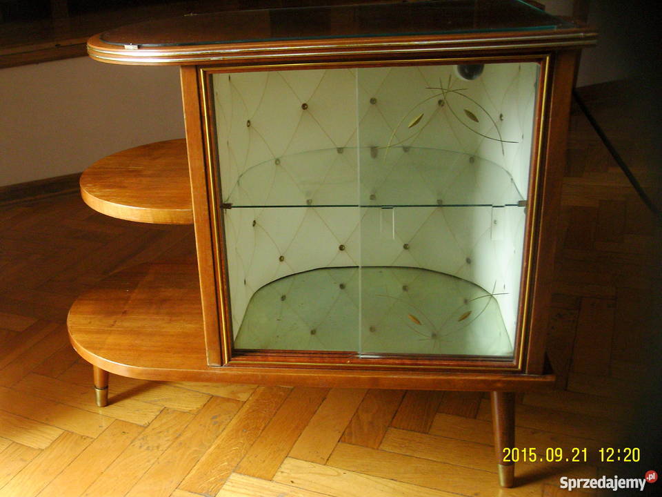 Szafkabarek podświetlany tapicerowany 100 PRL Meble mazowieckie Warszawa