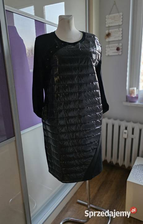 Pikowana Sukienka czarna 2XL