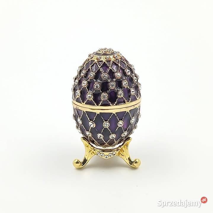 Jajko jajo faberge pojemniki szkatułka fioletowe Zawiercie sprzedam