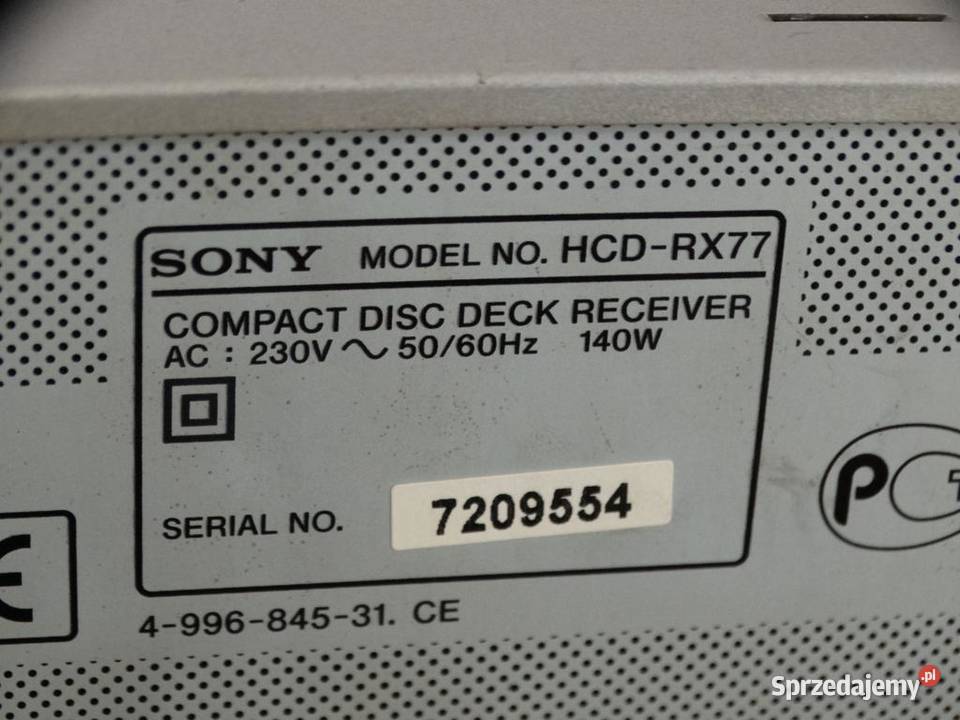 Wieża Sony HCDRX77 mocna WYSYŁKA