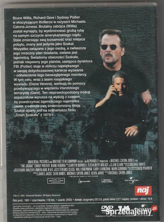 Szakal Bruce Willis Richard Gere DVD Filmy Pruszków