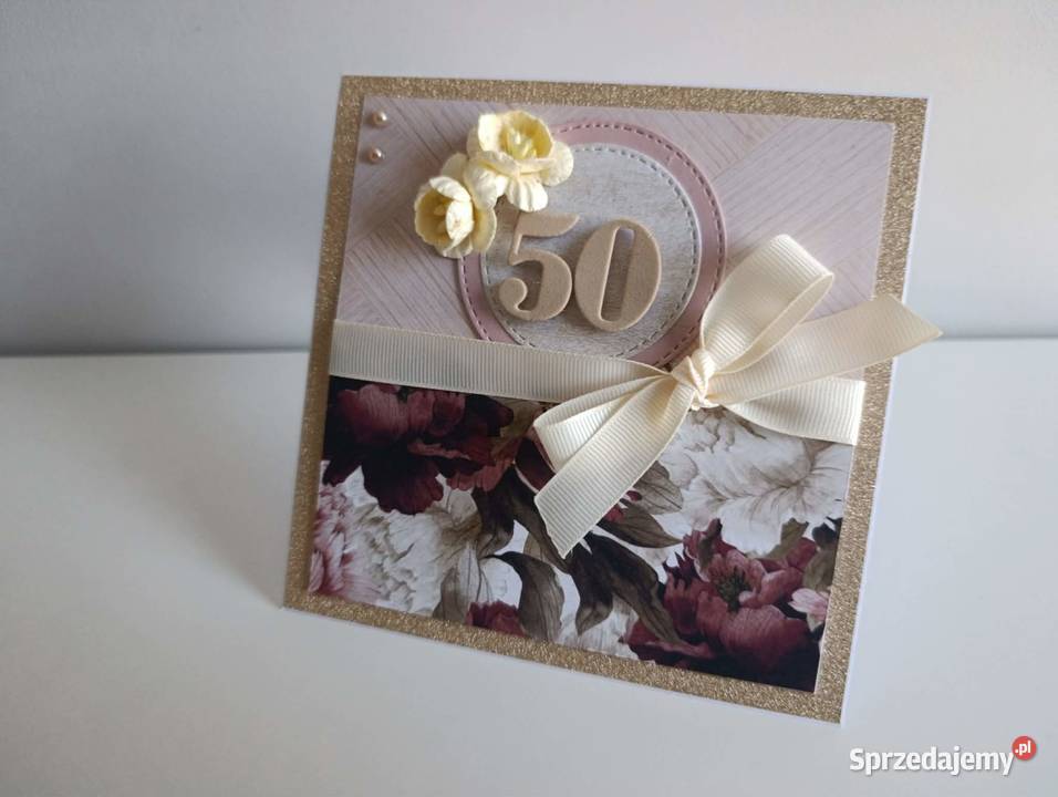 Kartka ręcznie robiona na urodziny kwiaty Rękodzieło Łódź