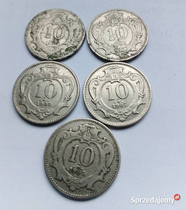 AUSTRIA10 HELLER1895 r 3 SZTUK1909 r1907 r mazowieckie Legionowo sprzedam