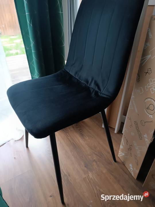 Czarne krzesła tapicerowane zestaw Krzesła Meble Mysłowice sprzedam