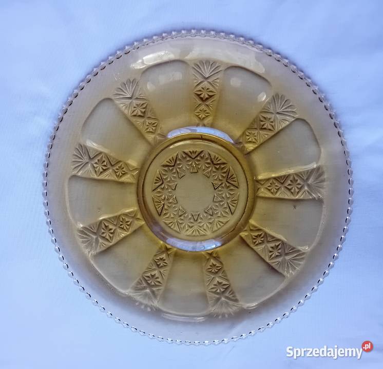 Duża miodowa patera Ząbkowice katalogowy Porcelana i szkło wielkopolskie Koźminek