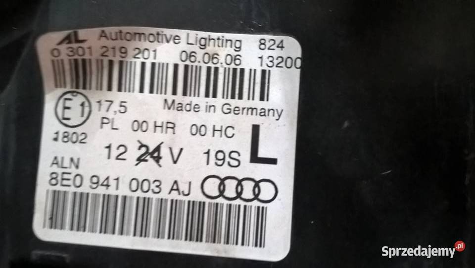 Audi a4 b7 lampa przednia lewa zwykła oryginał Ksawerów