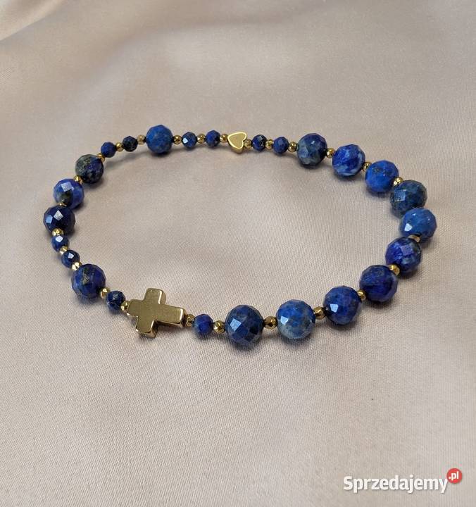 Bransoletka różaniec kamienie lapis lazuli Bielsko-Biała sprzedam