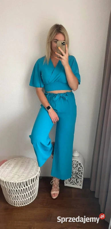 Nowy komplet kombinezon zestaw turkus niebieski Bielsk