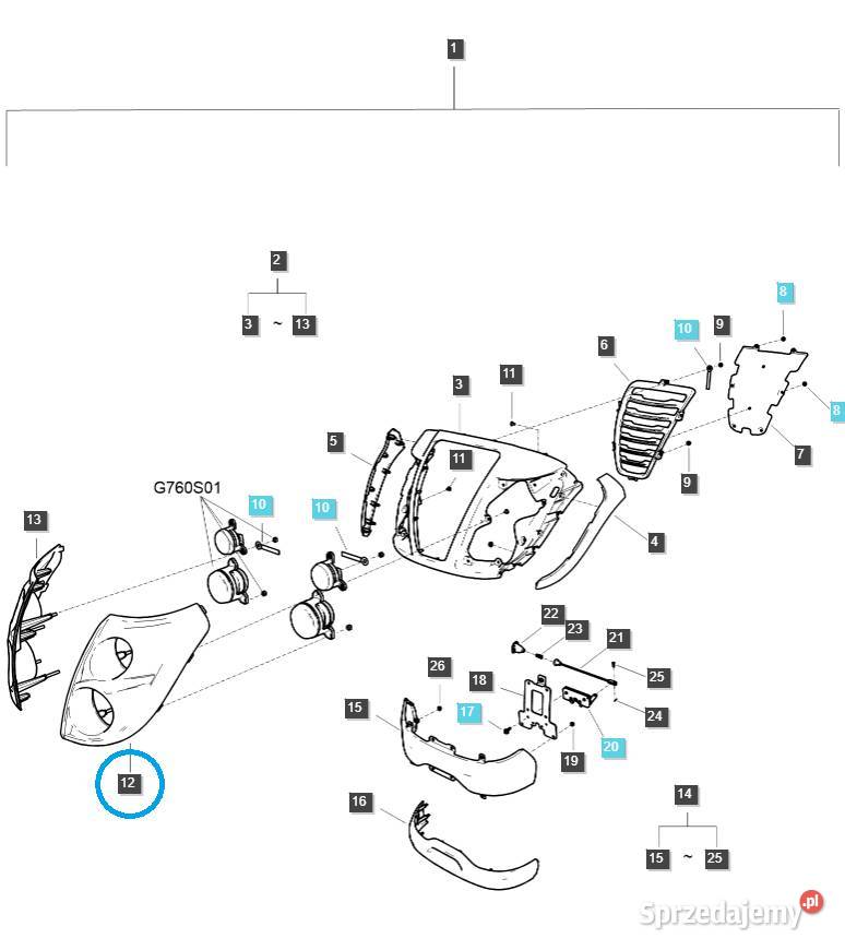 Atrapa lewy fragment czaszy USA TRG830 LS podkarpackie Tajęcina