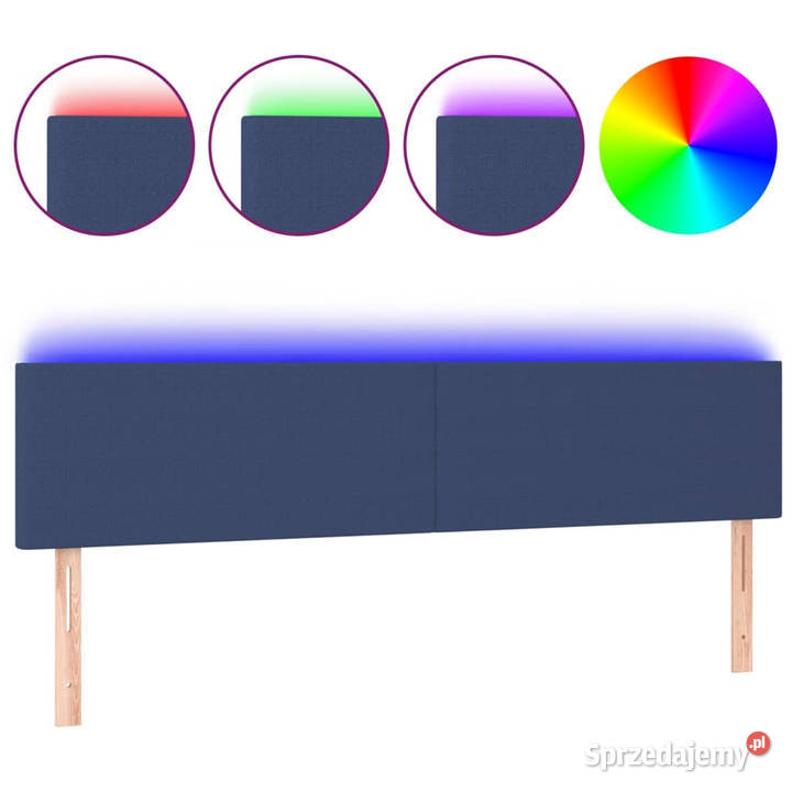 Zagłówek do łóżka z LED niebieski 180x5x7888