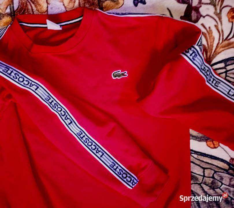 Lacoste bluza lampas z logo L Swetry i golfy sprzedam