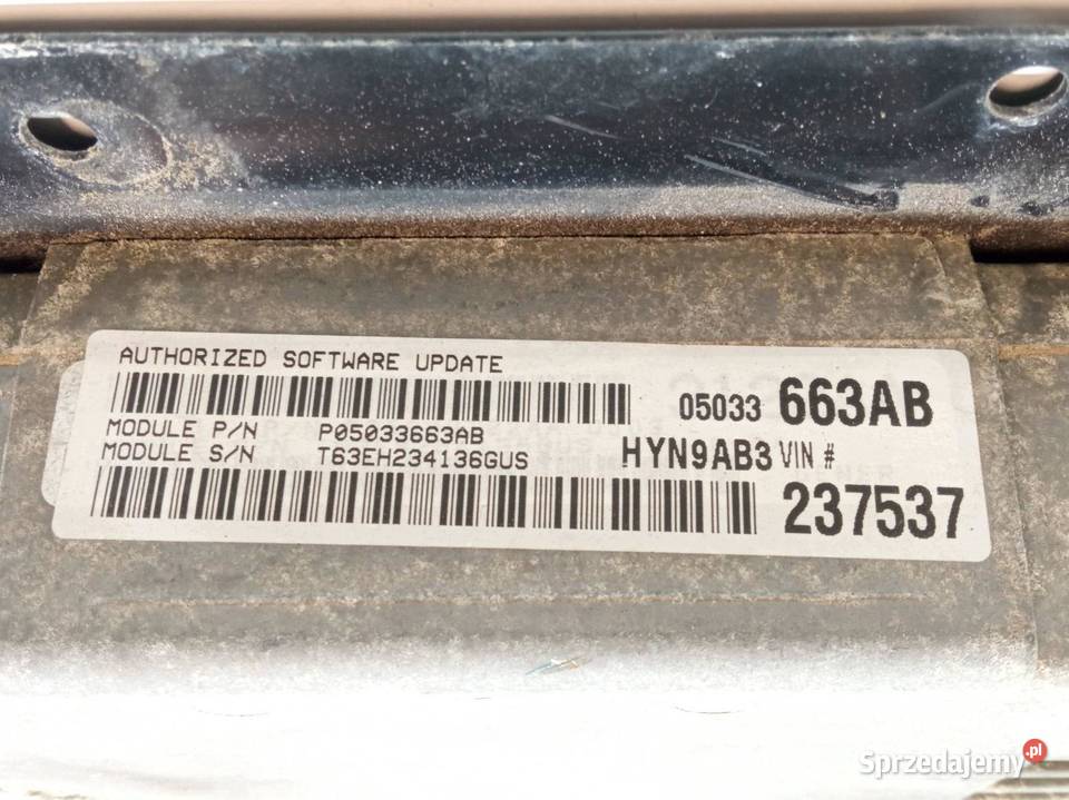 STEROWNIK SILNIKA P05033663AB 20 B 141 Chrysler świętokrzyskie
