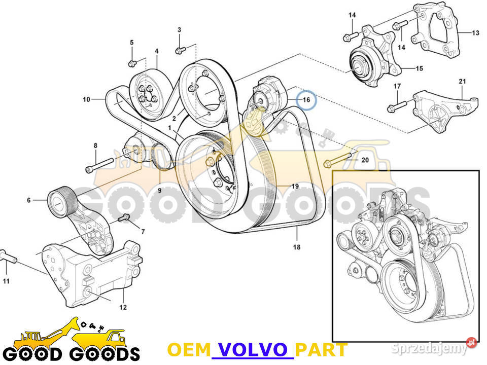 VOLVO NAPINACZ PASKA 20924200 21549016 20700787 Części do maszyn budowlanych mazowieckie Władysławów sprzedam