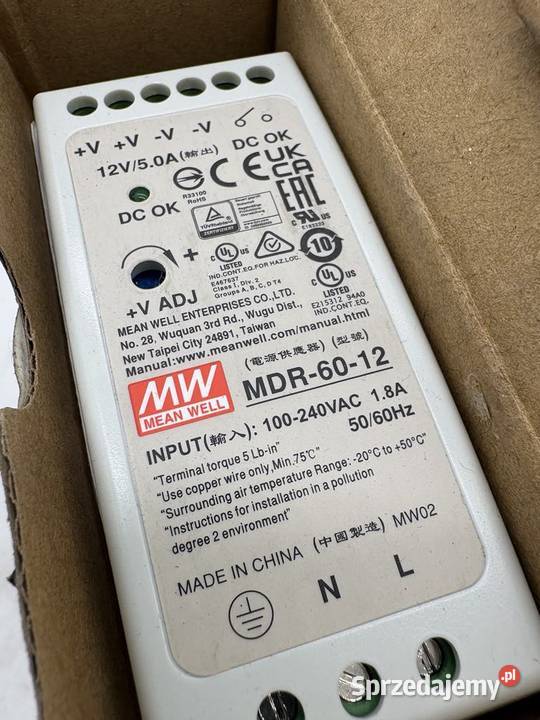 Mean Well MDR6012 Zasilacz na szynę DIN Warszawa sprzedam