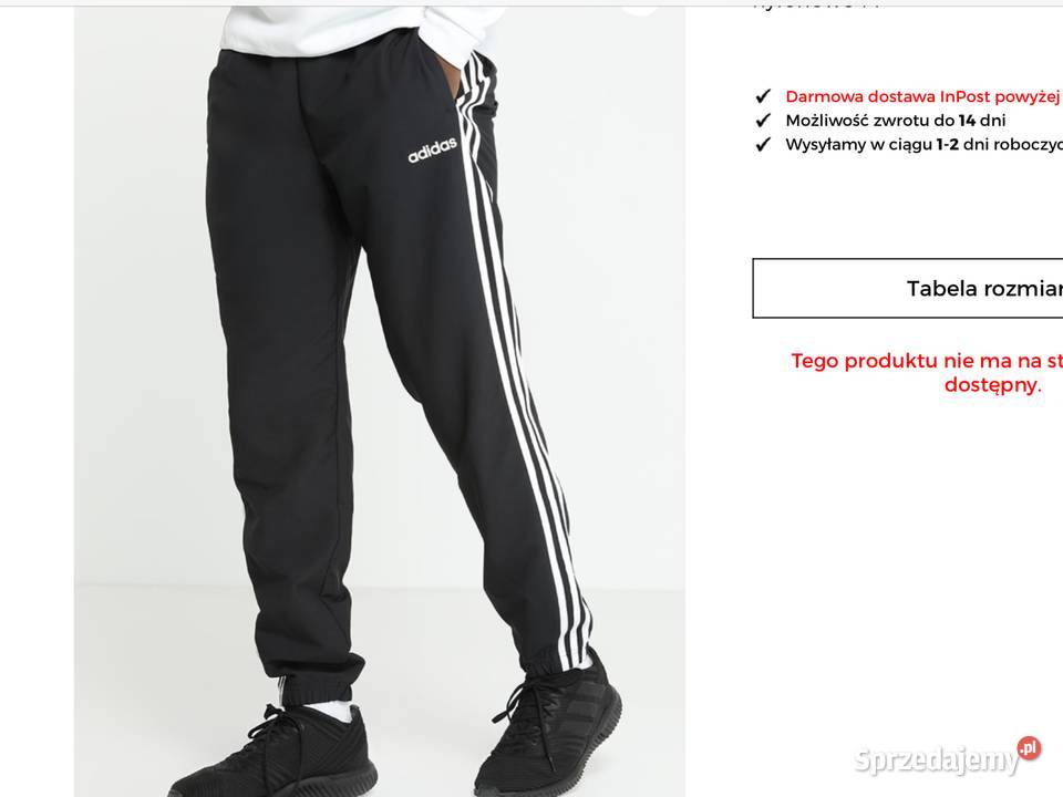 Spodnie Nylonowe Męskie Adidas L Trzy Paski Rozmiar L Nowa Sól