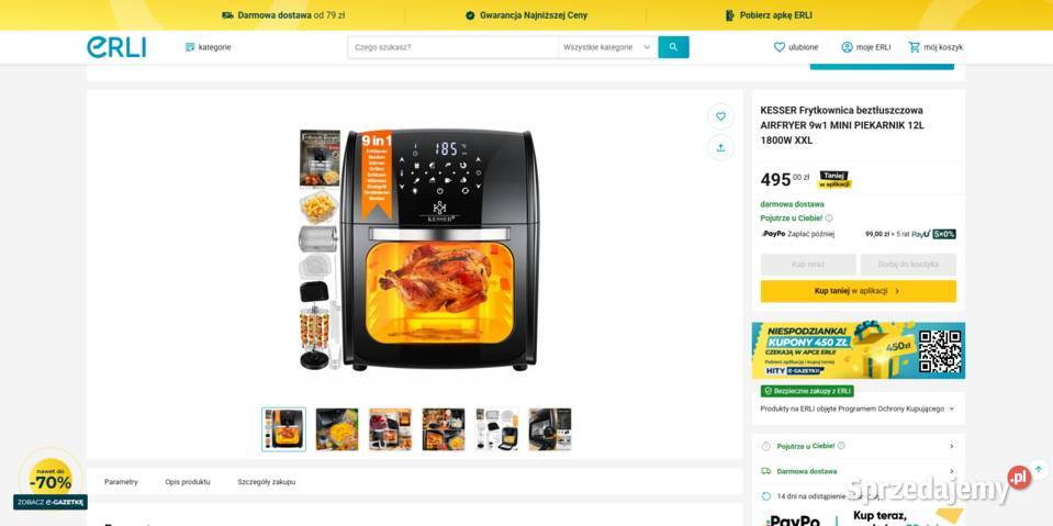 KESSER XXL Frytkownica 9 w 1 Gril Smażenie Nowy Dom i Ogród lubuskie