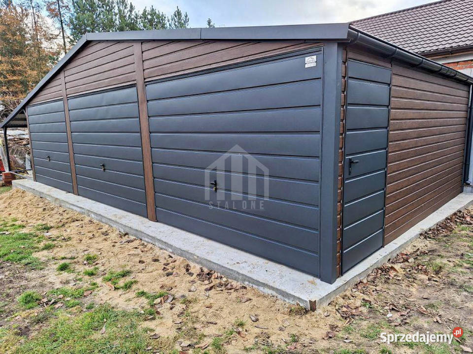 Garaż blaszany 9x4m wiata 3m 3x brama drzwi podlaskie