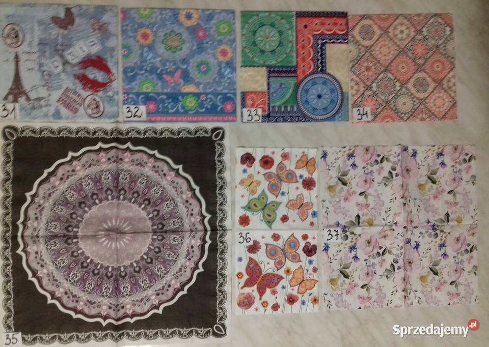Serwetki decoupage shabby chic vintage ornamenty Laskowiec