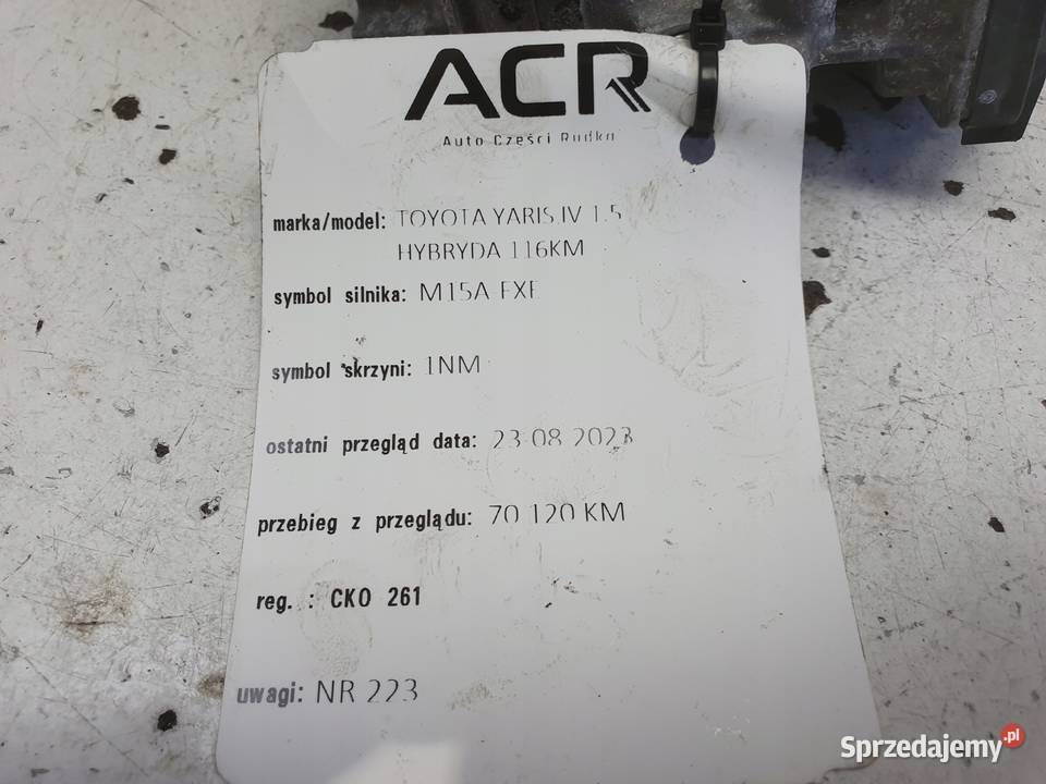 PRZEPUSTNICA Toyota Yaris IV 15 H 22030F3030 Chełm