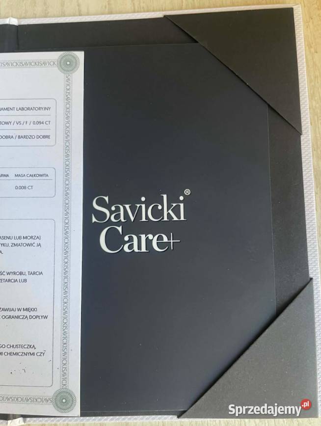 Pierścionek SAVICKI Złoto 585 Diament Certyfikat Rytro
