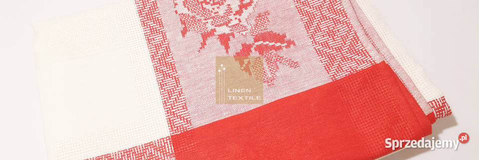 OBRUS NA STÓŁ ŻAKARDOWY LEN BAWEŁNA MULINA Obrusy i serwety Łódź sprzedam