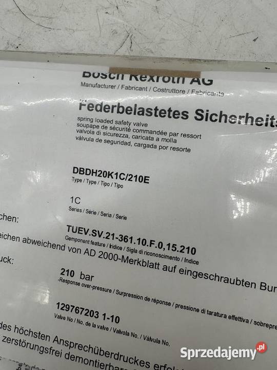 Rexroth DBDH 20 K1C210E Hydraulic Valve Warszawa