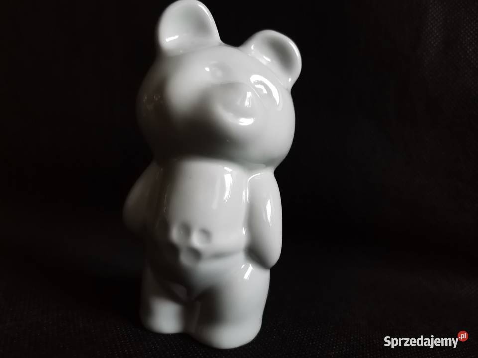 Stara figurka miś Misza maskotka olimpijska Porcelana i szkło Siemianowice Śląskie