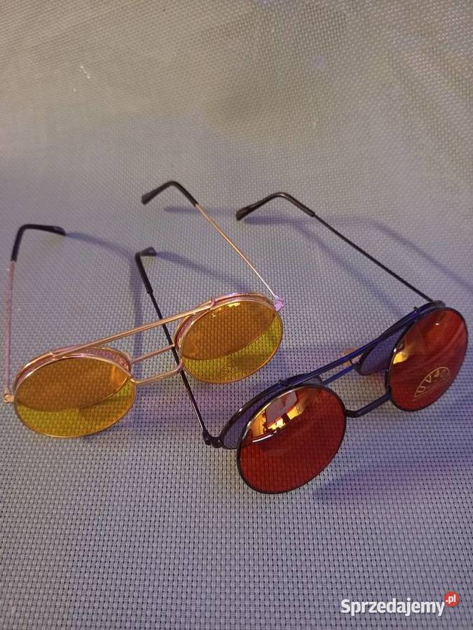 Okrągłe OKULARY PRZECIWSŁONECZNE Lenonki UV400 z mazowieckie Warszawa