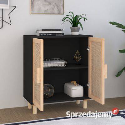 Komoda czarna 60x30x70 lita sosna i naturalny Warszawa